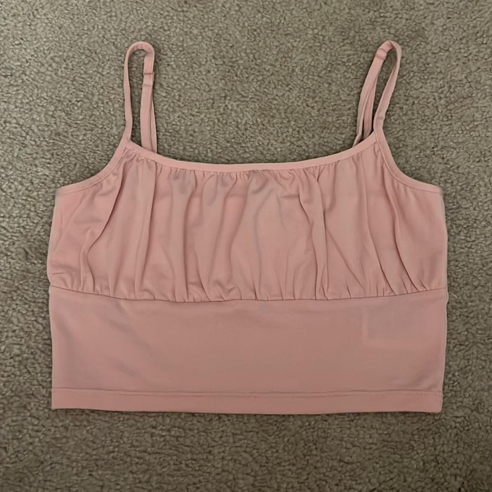 Cutsey Cropped Pink Tank